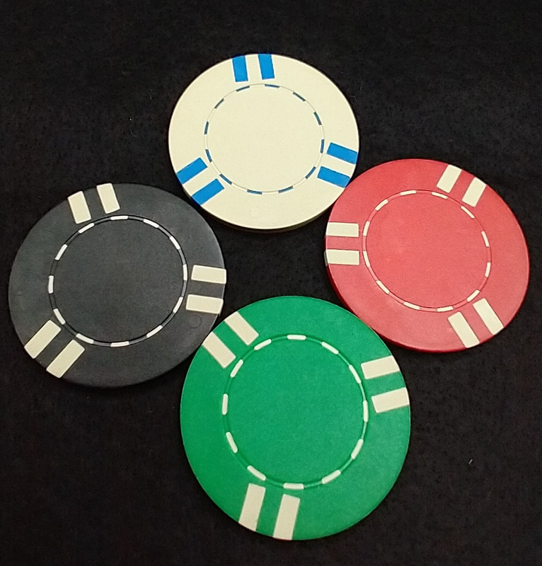 Lot vintage LANGWORTHY CASINO Poker CHIPS, 7.5 grams/each chip weight
