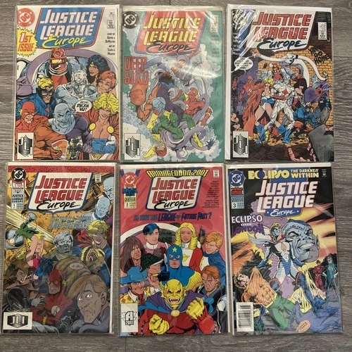 Lot of 6 Vintage DC Comics Justice League Europe #1-3 + Annuals 1-3