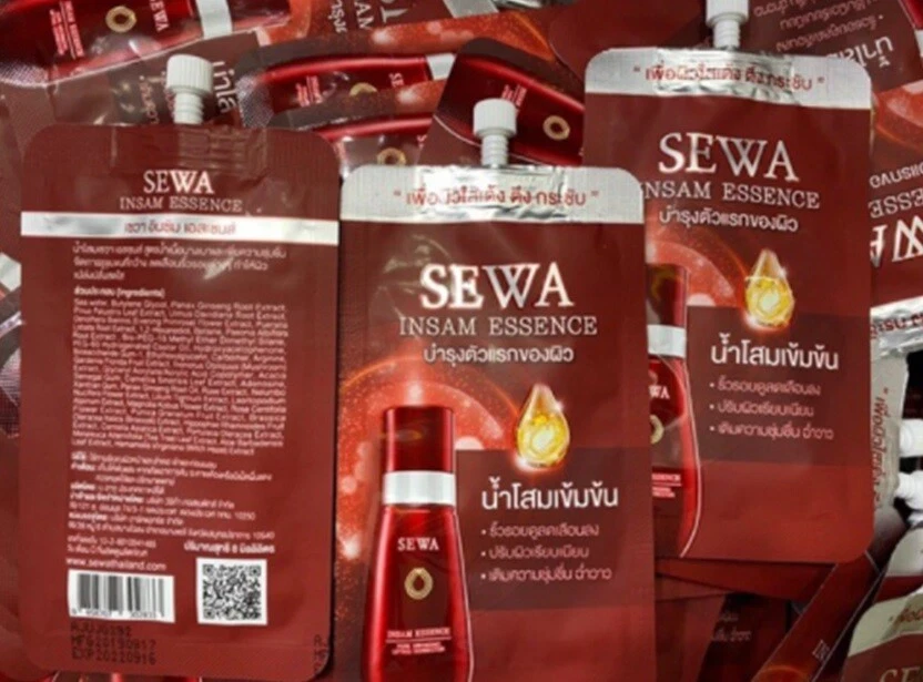 3 Boxes (18 sachet) SEWA Insam Essence Rose Whitening Day Cream Anti Aging Serum - Image 4 of 4