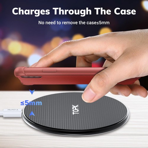 TOPK B01W 10W Qi Fast Wireless Charging Pad LED for iPhone, Samsung Galaxy - Picture 4 of 12