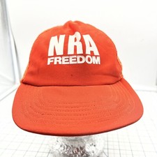 NRA National Rifle Association Freedom Orange Hunting Hat Cap Vintage Snapback