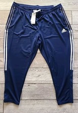 Adidas NWT Womens Regular Tiro Tapered Leg Pants Blue W/ White Stripes 3X