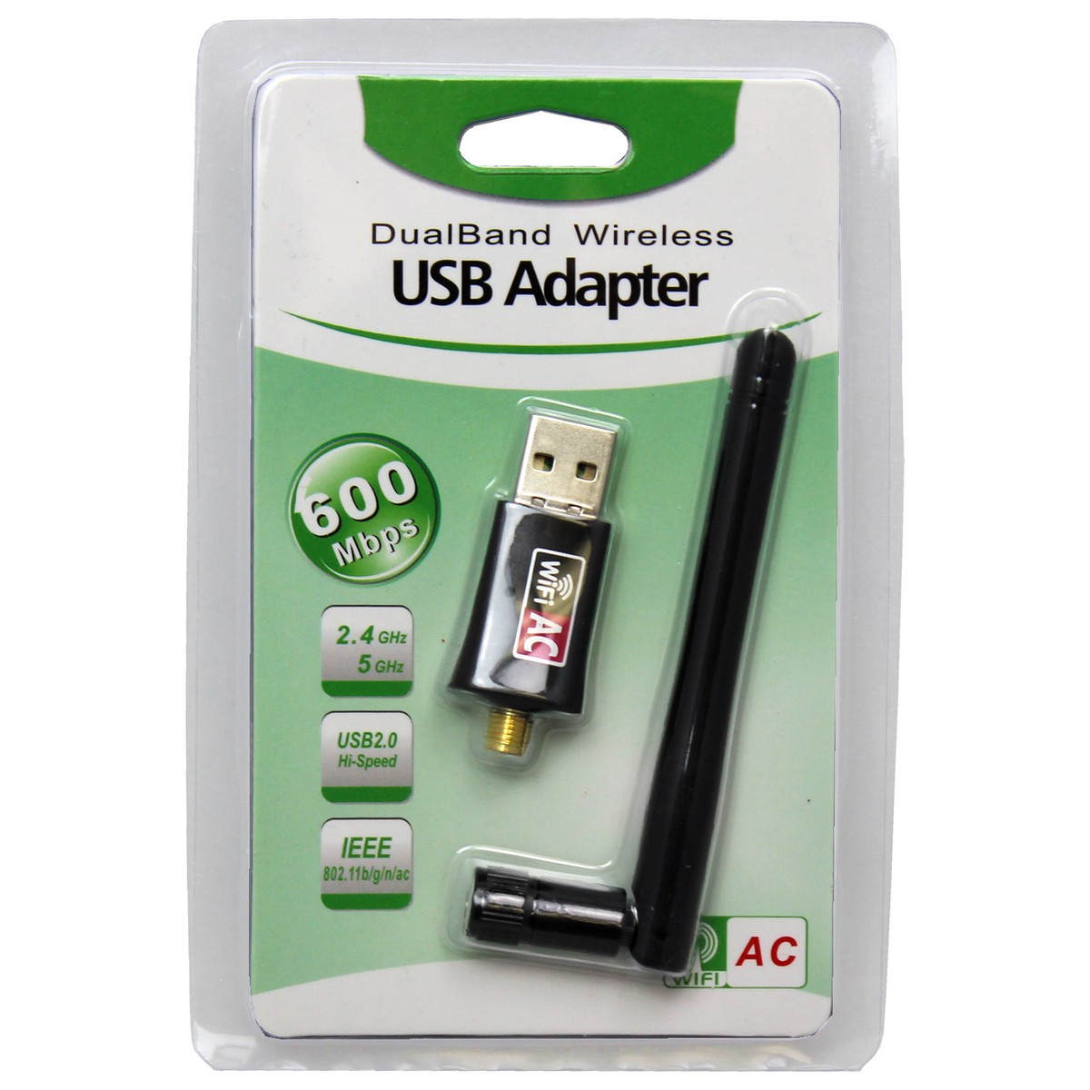 600Mbps 2.4/5Ghz 5.8Ghz USB WiFi 802.11AC Wireless Network Adapter 