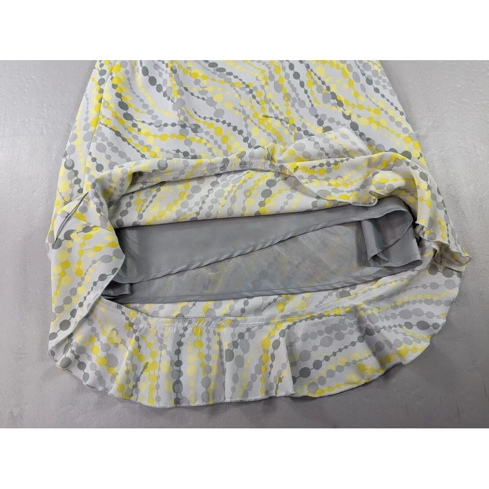 Falda Vintage Sastre B. Musgo Volantes Amarillo Gris Forrada Cremallera Geométrica Talla 10 Foto 4 de 4