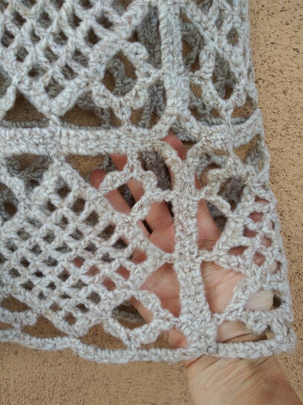 VTG BoHo Granny Square Crochet Sleeveless Dress 1… - image 4