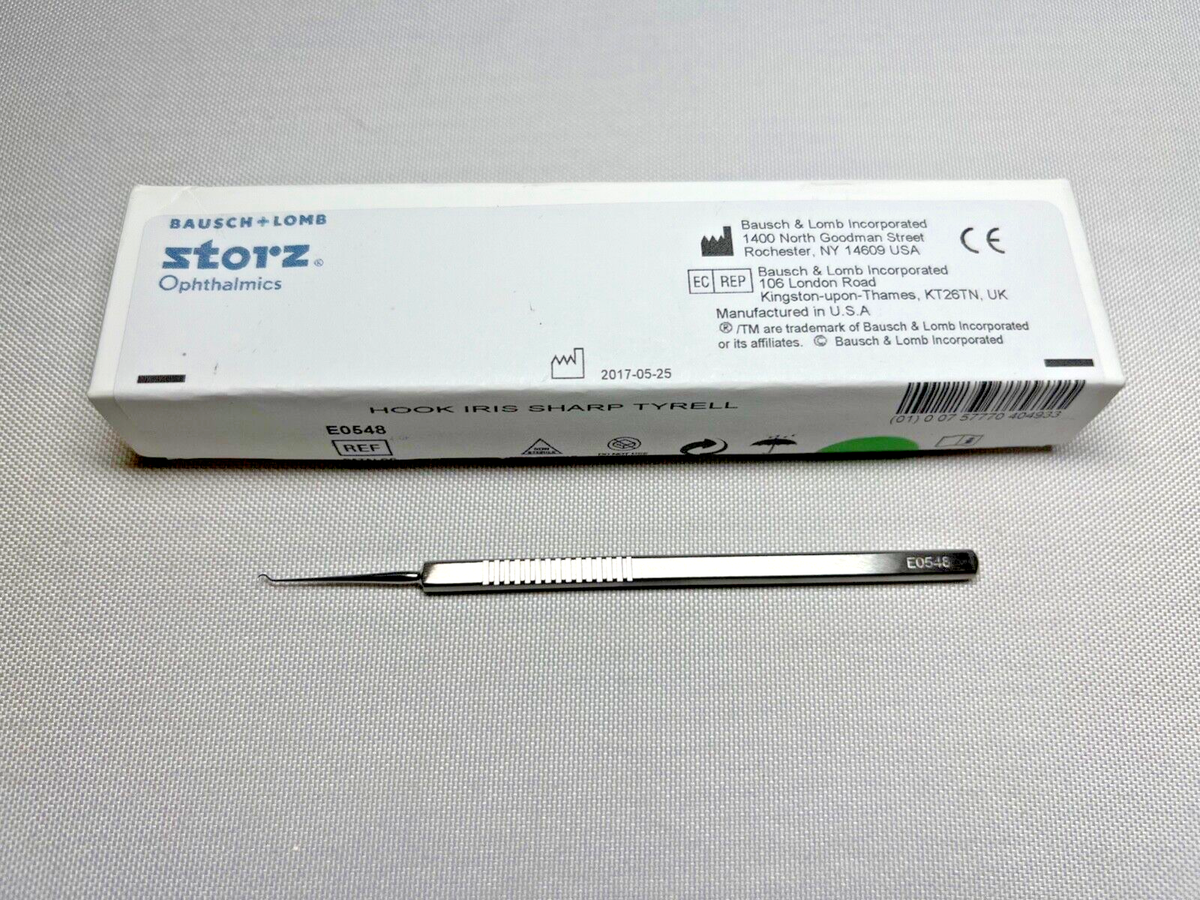 Storz Bausch & Lomb E0548 Tyrell Iris Hook, 2mm Hook X 4.8