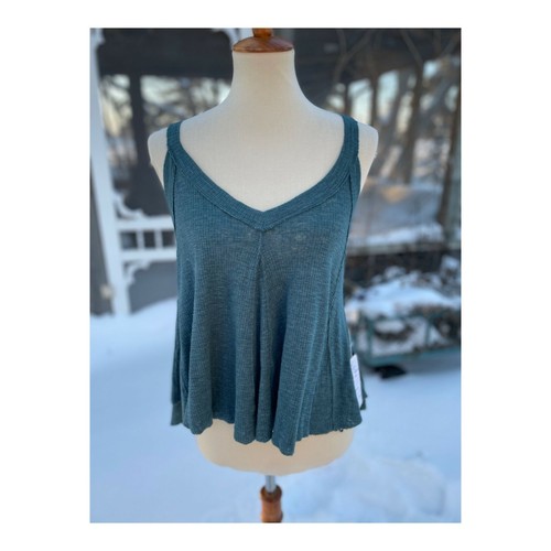 Free People We The Free Crush On You Tank Sea Spirit Sz XS V Neck Flowy NWT - Picture 2 of 10