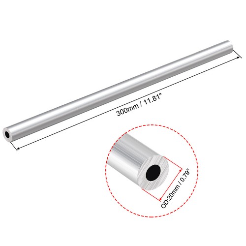 Aluminum Round Tube 300mm x 20mm Seamless Aluminum Straight Tubing - Picture 3 of 5