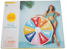 Inflatable Giant Fruit Slice 4' Diameter Pool Beach Fun Blow Up Swim Boat Summer