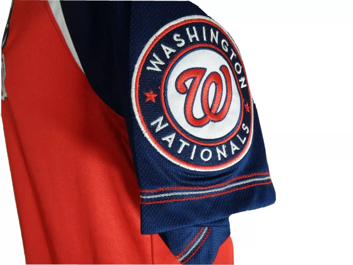 Red Washington Nationals Genuine Merchandize V-Neck Authentic Jersey - Large