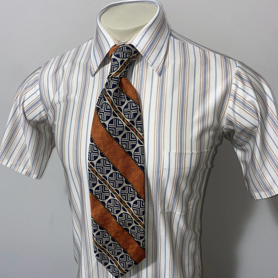 Vtg 60s 70s Mens Tie Wide Polyester Necktie Midcentury ugly Disco Bert Pulitzer - Image 4 of 4