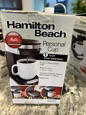 Hamilton Beach Personal One Cup Pod Brewer (Black) 49970