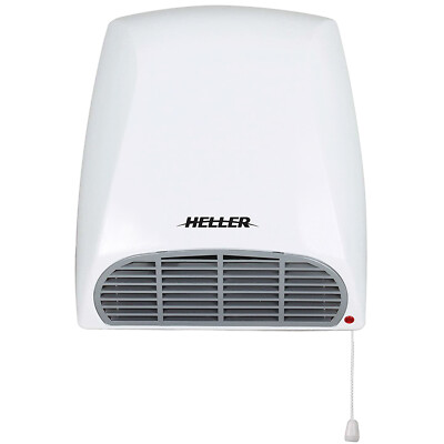 Heller Heater Wall Bathroom Electric Fan Heating Pull Cord Switch Wall  Mounted