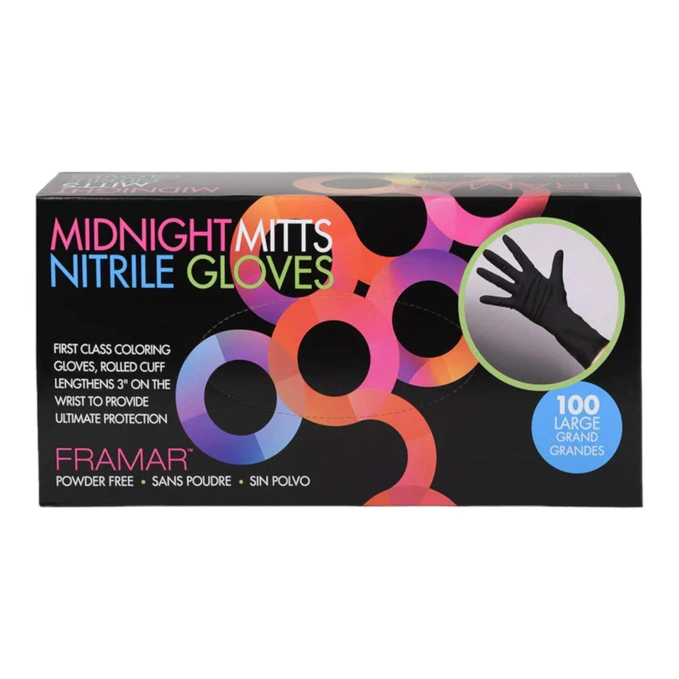 ISALINO Framar Nitrile Gloves Nitril Handschuhe Midnight Mitts Schwarz Black M - 100 Stc