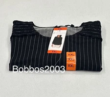 Adrianna Papell Women's 3/4 Sleeve Stretch Smocked Shoulder Blouse, Black, XXL