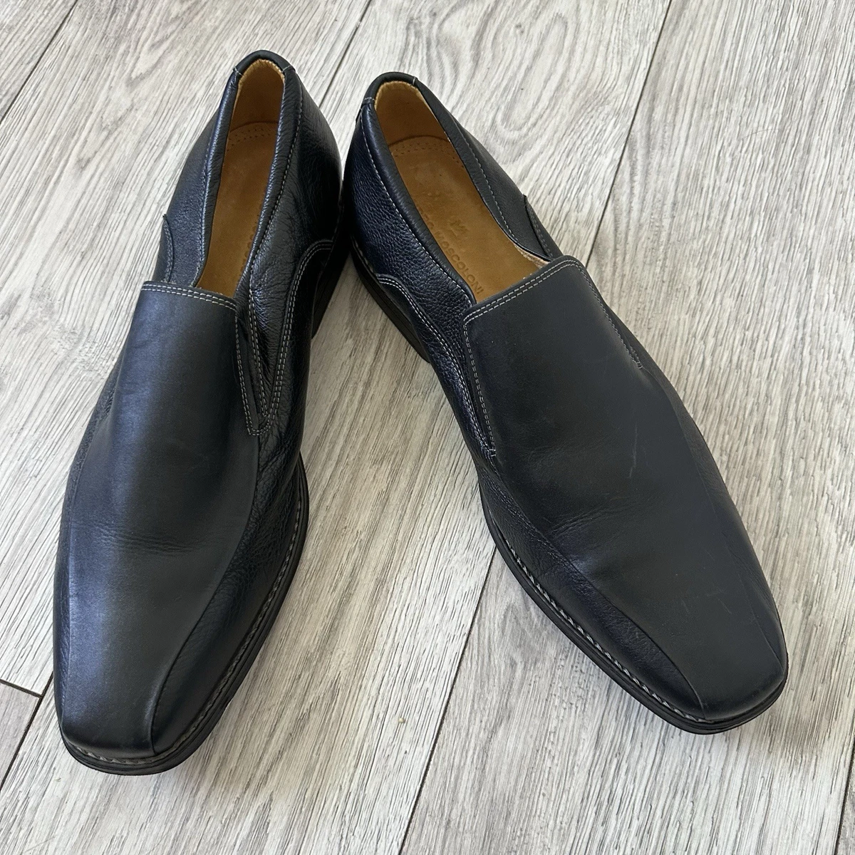 Sandro G. Blue Suede Shoes Oxford Derby Men\'s 10.5 Leather Dress Slip Ons Preppy Dirk Brogues Derby Blue Suede Leather Shoes For Men – The  main image 3