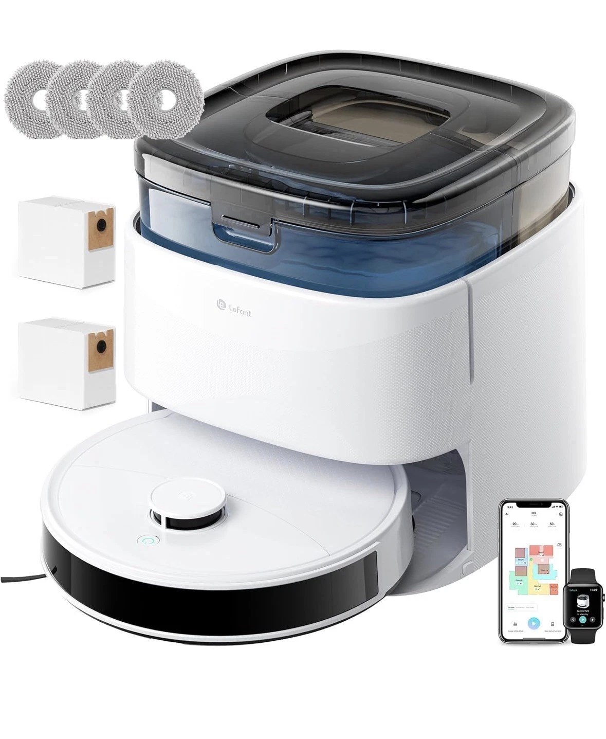 Lefant M3 Robot Vacuum & Mop – Self-Emptying Station