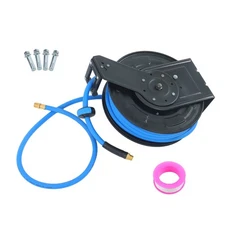 1/2" x 50' Max 300PSI Premium Rubber Hose, Heavy Duty Steel Air Hose Reel