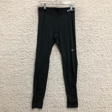 Nike Pro Leggings Large Adult Black Compression Mid Rise Pull On Stretch Womens