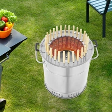 Portable BBQ Charcoal Grill, Stainless Steel Charcoal Grill with 20 Skewers