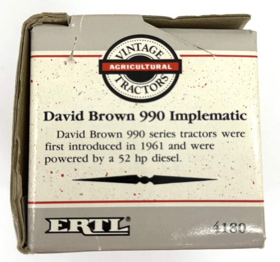 Vintage ERTL David Brown 990 Implematic Tractor 1/32 Die-Cast Model w/ Box - Image 3 of 4