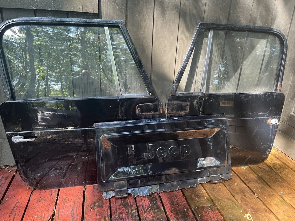 VTG Jeep CJ/YJ Doors & Tailgate–Steel Half Doors w/Glass + Jeep Stamped Tailgate - Изображение 2 из 4