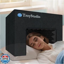 TroyStudio Soundproof Bed Tent, 23.6"x16"x16" Acoustic Foam Black