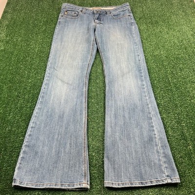 VTG refuge. Jeans Women's Size 13 33x32'' Blue Wash Flared Leg Stretch Denim Y2K