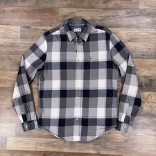 Lacoste Shirt Mens Small Gray Plaid Long Sleeve Regular Fit Button Up