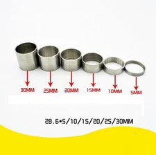 6 pcs Titanium Ti Bicycle Headset Spacer 1-1/8" (5 - 10 - 15 - 20 -25 -30mm)