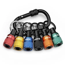 ELEAD 6-Piece Bit Holder Key Chain, 1/4 Inch Multi-Color Hex Shank Bit Holders