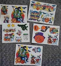 HALLOWEEN VINYL STATIC WINDOW CLING 9x12 WITCH'S GHOSTS BATS DOGS CATS MICE