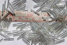 14mm Straight Silver Line Crystal Vin. Venetian Bugle Beads Crafts Jewelry 1oz