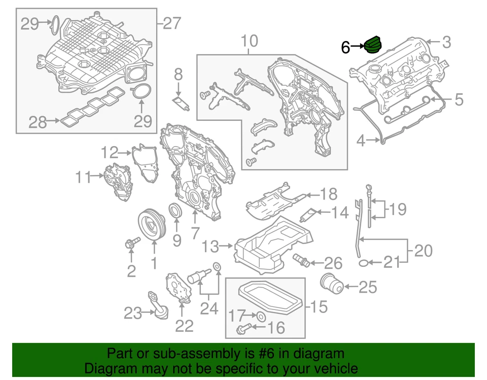 Genuine Nissan Engine Oil Filler Cap - Fits Many 15255-1P110 - Image 2 of 2