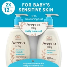 Aveeno Baby Daily Care Gift Set Includes Daily Moisturizing Body Lotion 