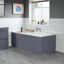 Image of Modern Bathroom MDF Wooden Bath Adjustable Front/End Panel & Plinth Many Sizes