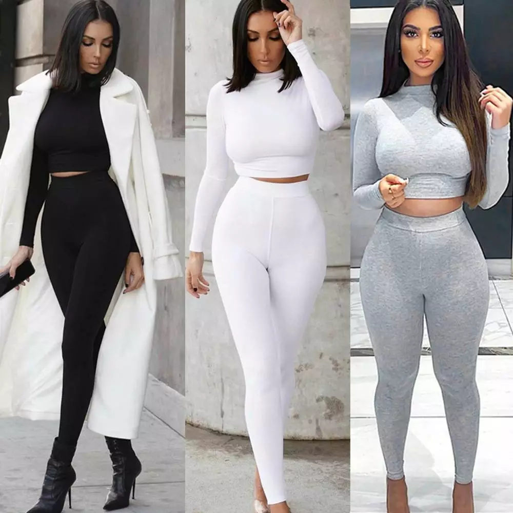 Gym Set Women Workout Set 2 Pieces Outfits Ribbed Seamless Top High Waist  Leggings Activewear Clothes Gym Wear Sets (Multicolor : E, Size : Medium) :  : Clothing, Shoes & Accessories