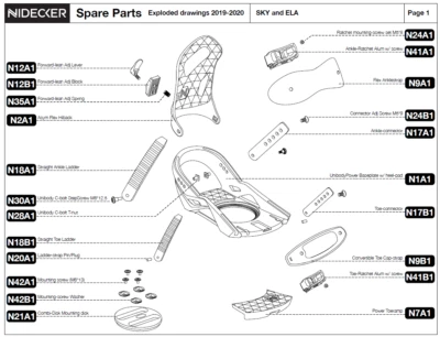 Ersatzteile NIDECKER Snowboard-Bindung Bindings Ersatzteil Spare Parts 2019/2020