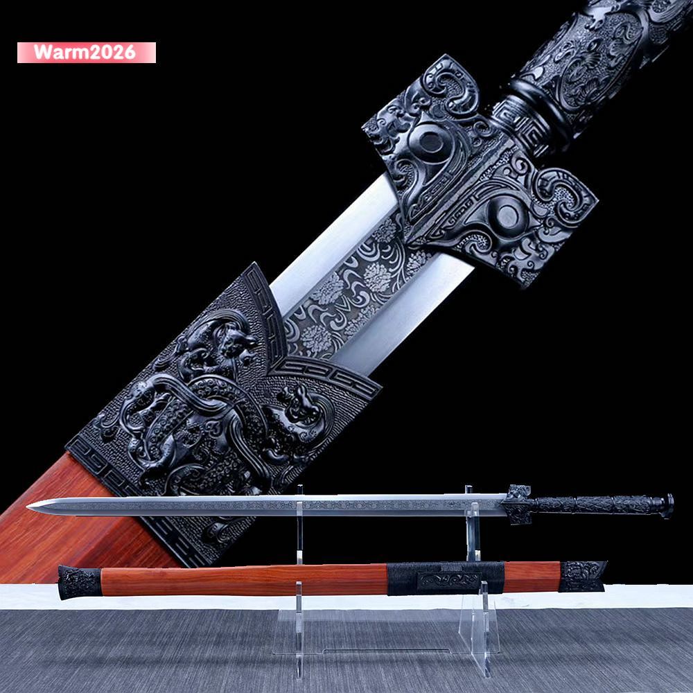 最安値 KAIKO × JIAN YE SAVE #JIANYE-1 MOCHA Yueshen Jian Damascus Steel Sword Pattern Pure Copper Scabbard