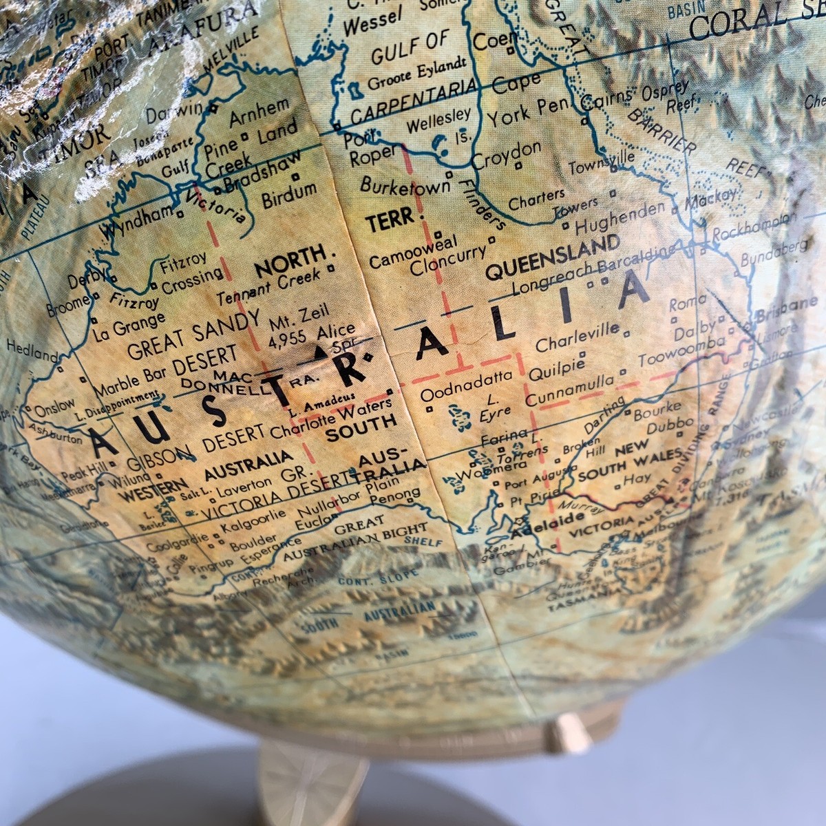 洋楽 DETERMINATIONS TOP OF THE WORLD Rare 1948 Cram's Universal Terrestrial Globe, No. 105