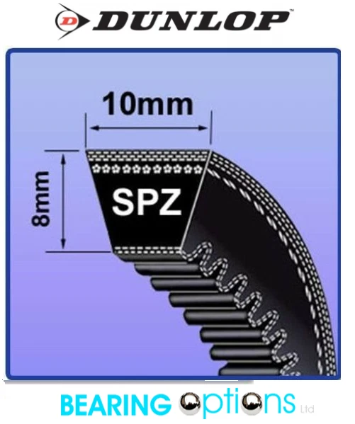 DUNLOP, MEDWAY, CHALLENGE, PIX SPZX1012 - SPZX1412 (DUNLOP) SPZX Cogged XPZ V Belts 10mm X 8mm - High Quality