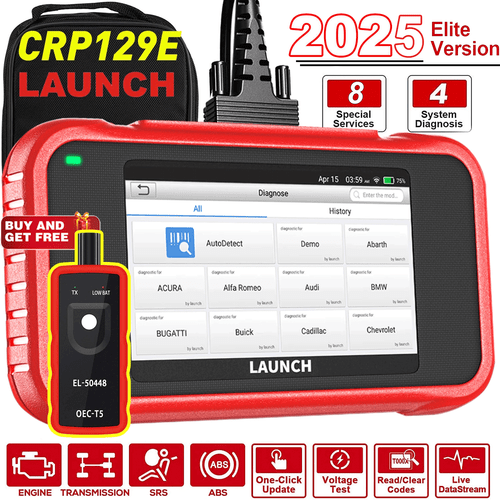 2025New! LAUNCH CRP129E OBD2 Scanner Engine ABS SRS SAS TPMS EPB Diagnostic Tool - Picture 1 of 13