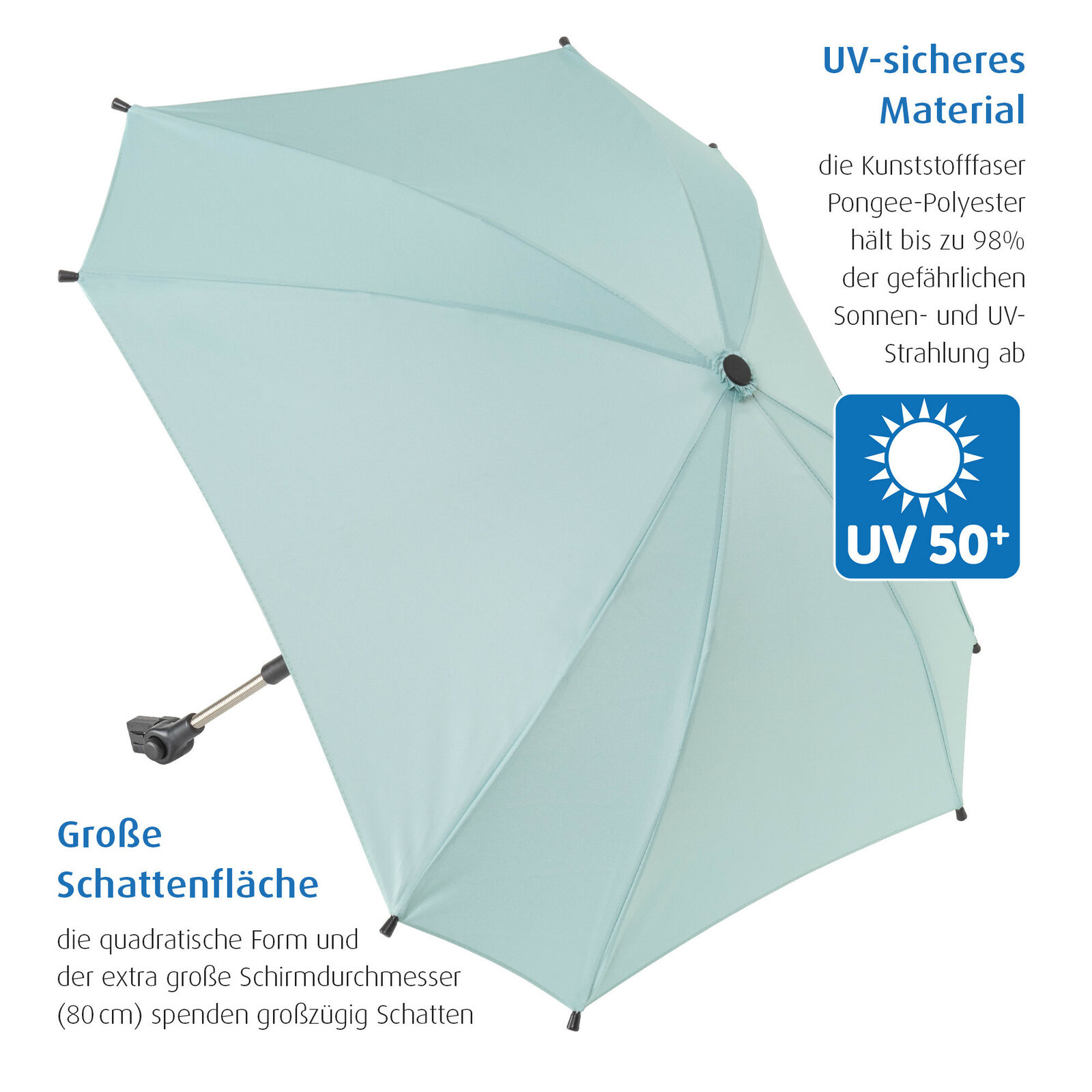 Kinderwagen Sonnenschirm 80 cm Buggy Schirm Kind Baby Sonnenschutz UV-Schutz 50