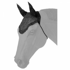 Tough 1 black crocheted fly veil w/fringe horse tack equine 85-35