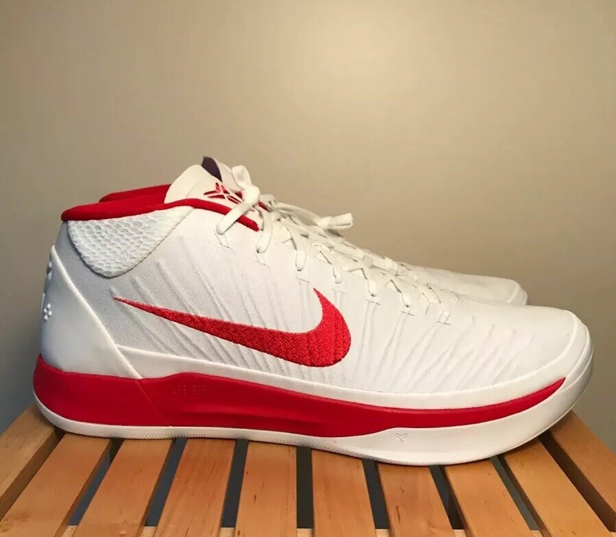 Nike Kobe A.D. Mid TB Promo White Red Basketball Shoes Nike Kobe A.D. Mid TB Promo White Red Basketball Shoes