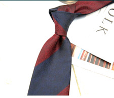 New Classic Striped Red Blue JACQUARD WOVEN 100 Silk Men's Necktie Tie