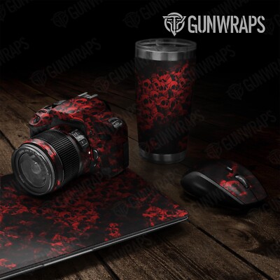Universal Sheet Skull Red Gun Wrap Matte USA (15in x 59in)