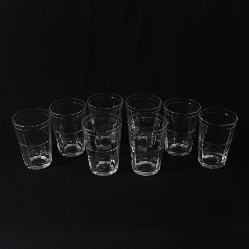 Set of 7 Anchor Hocking Manchester Tartan Clear Juice Glasses 4 in