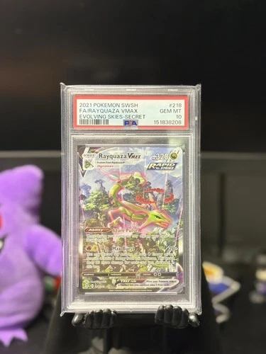 Pokémon Rayquaza VMAX Alternate Art Secret Rare PSA 10 Evolving Skies 218/203