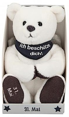 Depesche 8139.152 - Schutzengel Bär aus Plüsch, ca. 9 cm, mit Datum 31. Mai ...